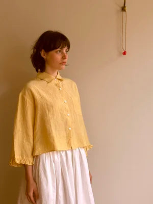 Studio Ren Lillian Frill Sleeve Shirt / Buttercup Linen