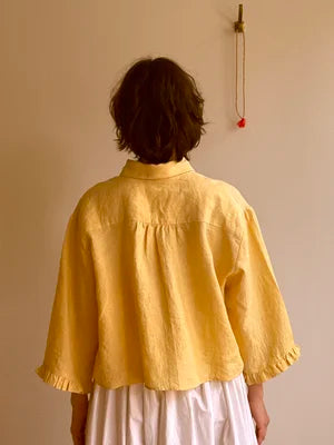 Studio Ren Lillian Frill Sleeve Shirt / Buttercup Linen