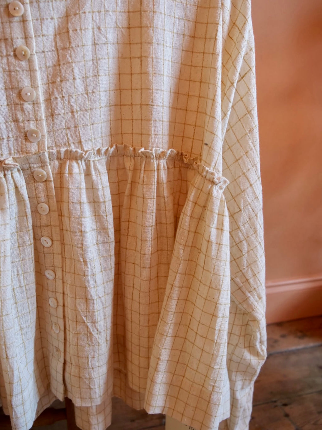 Studio Ren Gathered Top / Yellow Checks
