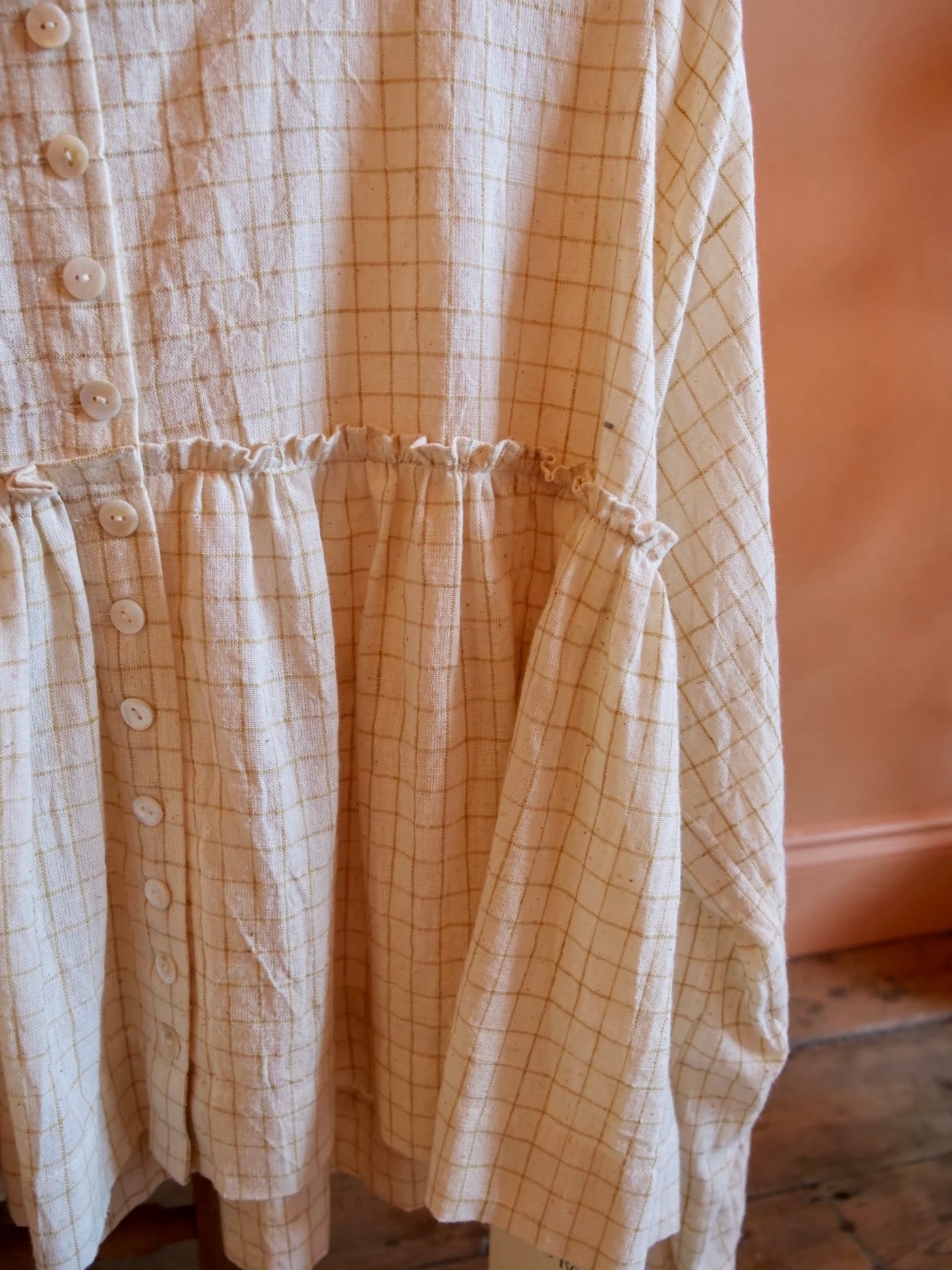 Studio Ren Gathered Top / Yellow Checks