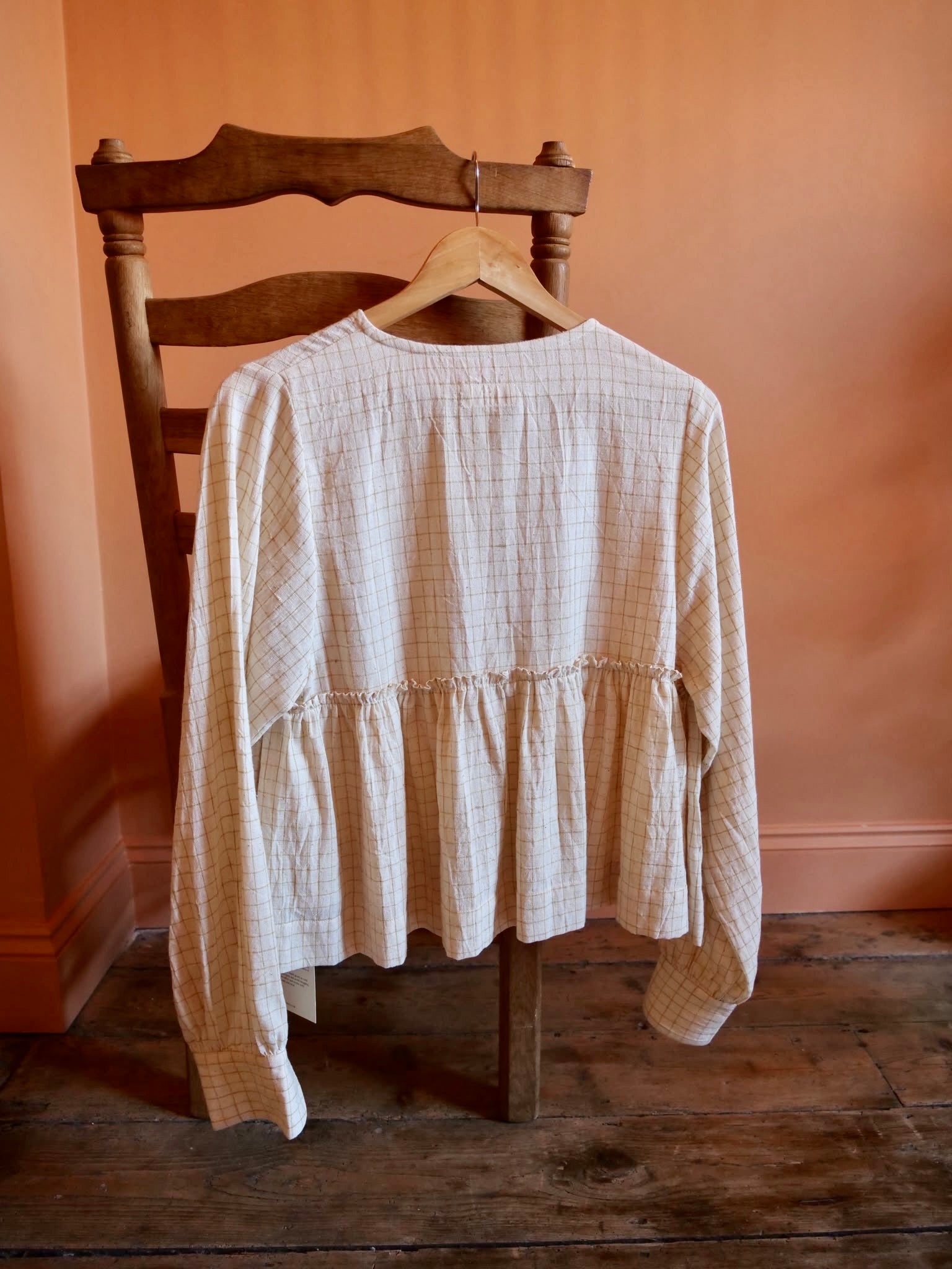 Studio Ren Gathered Top / Yellow Checks