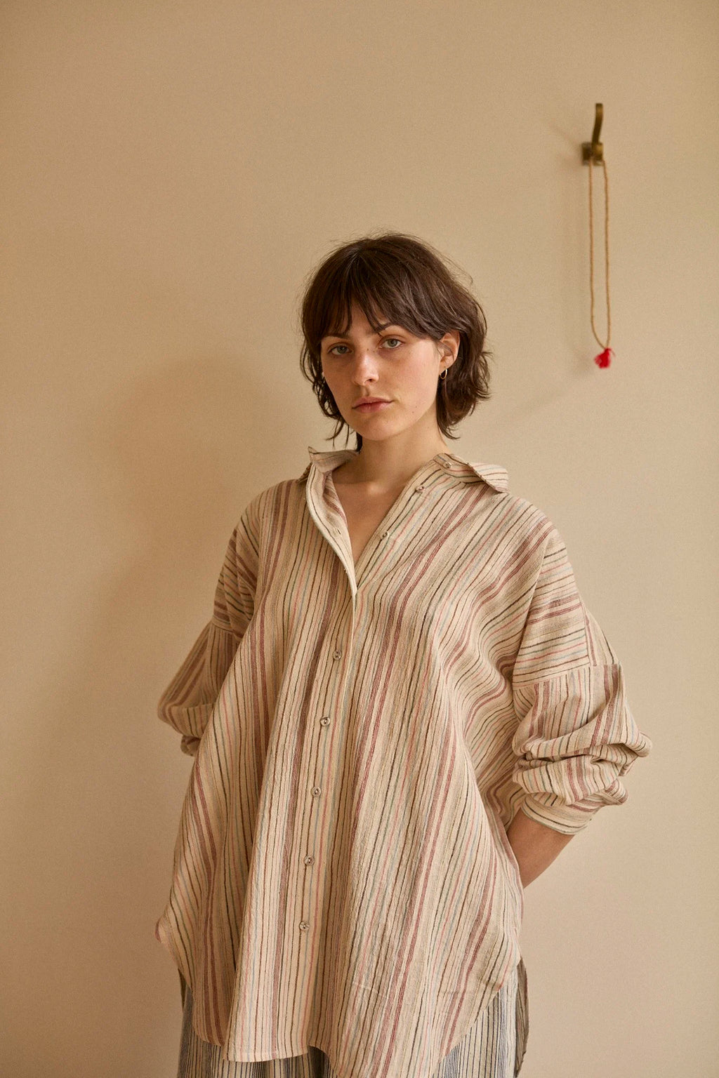 Studio Ren Painter's Shirt / Party Stripe Pinks
