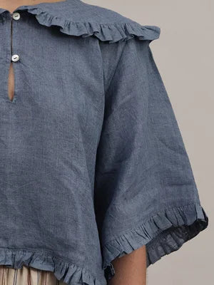 Studio Ren Gracie Top / Morning Blue Linen