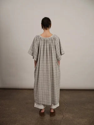 Studio Ren Kiki Maxi Dress /Textured Blue Plaid)
