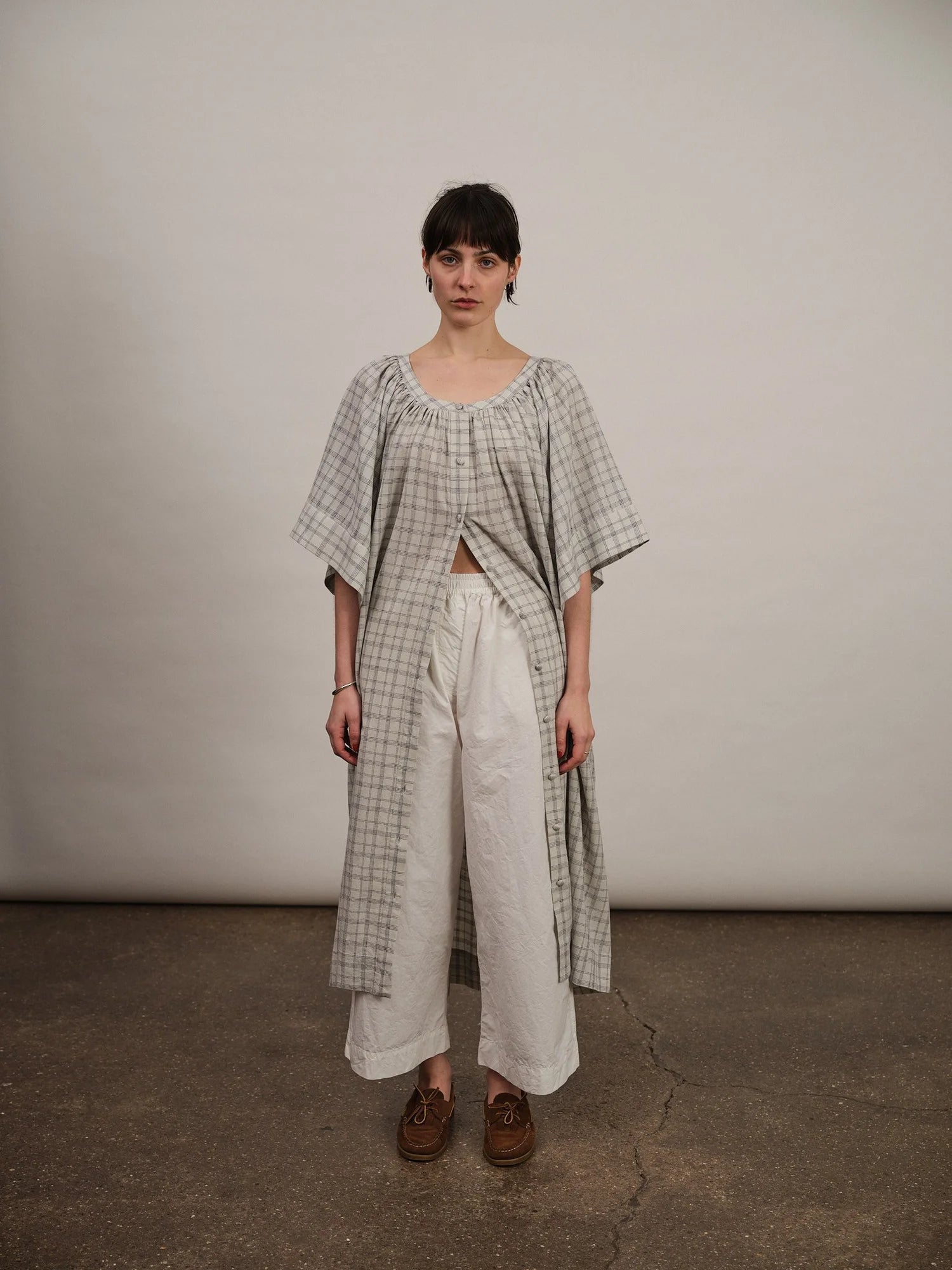 Studio Ren Kiki Maxi Dress /Textured Blue Plaid)