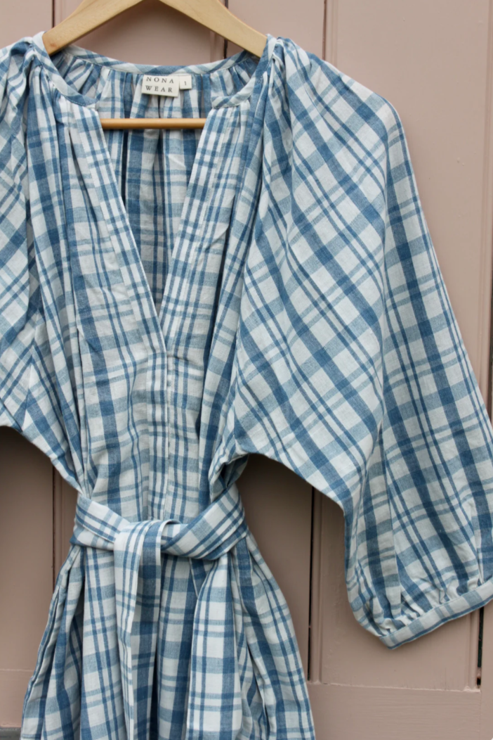 Nona Wear Grace Dress / Blue/White Check
