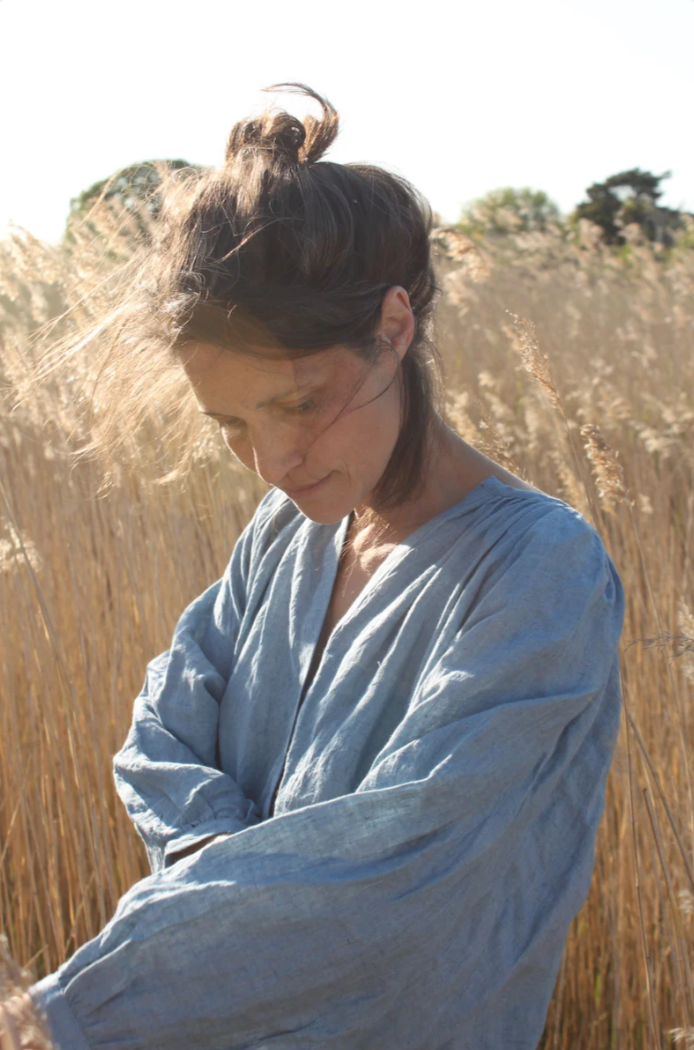 Nona Wear Grace Dress / Sky Blue Linen