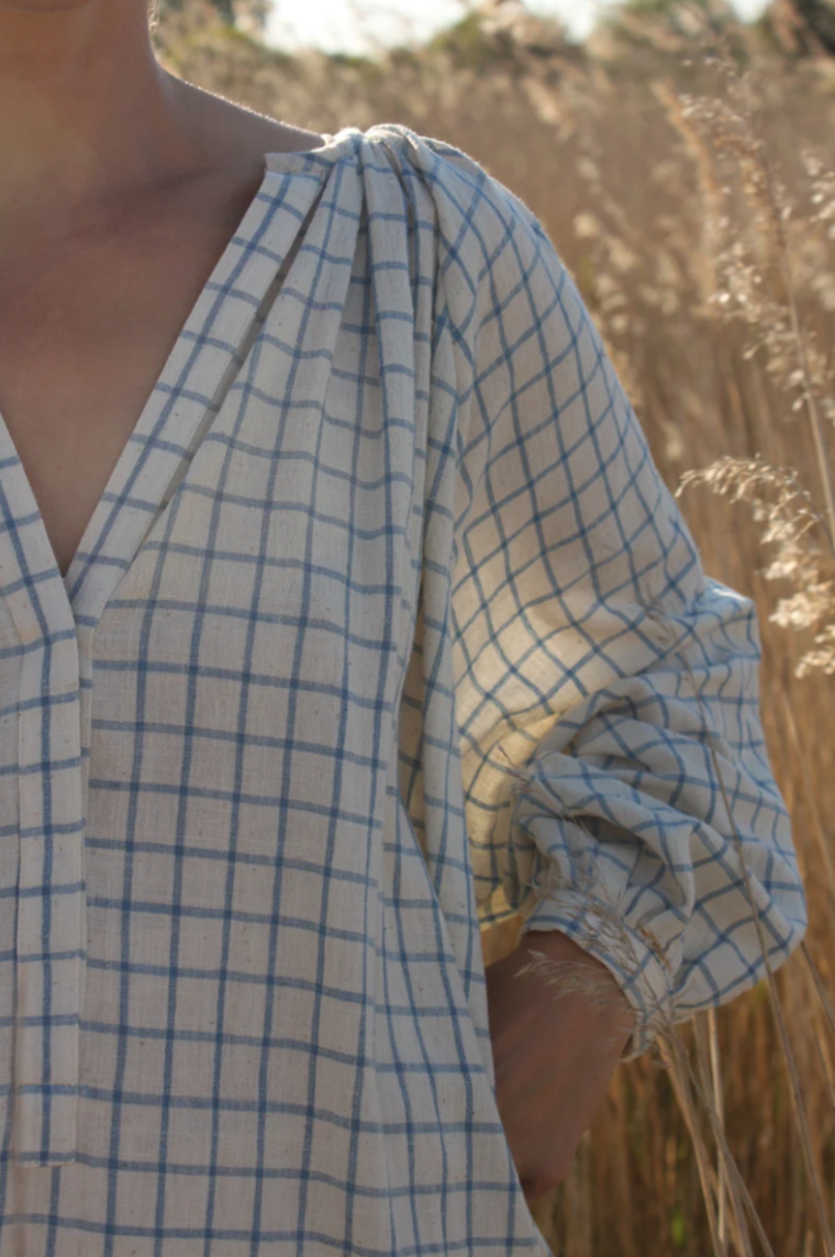 Nona Wear Grace Dress / Light Blue Check