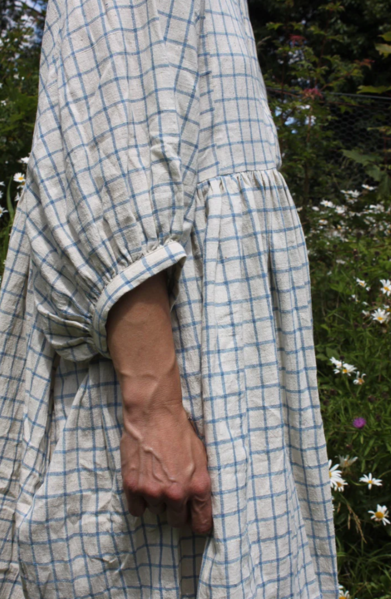 Nona Wear Jennifer Smock Dress / Light Blue Check