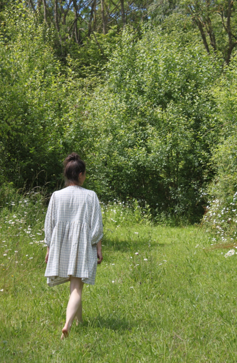 Nona Wear Jennifer Smock Dress / Light Blue Check
