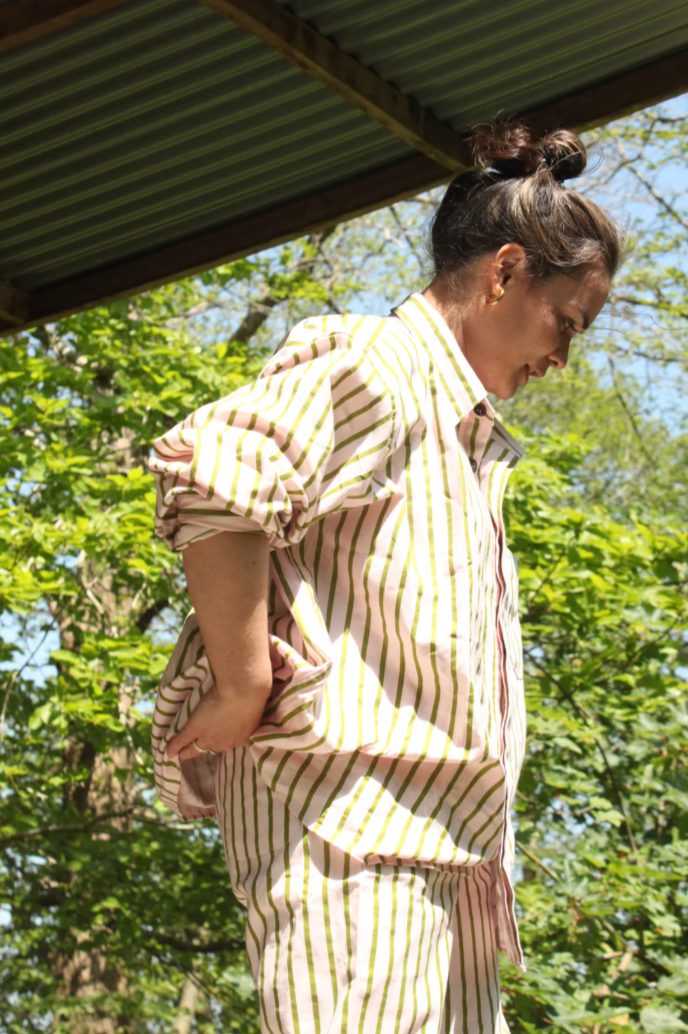 Nona Wear Estrella Shirt / Pink/Green Stripe