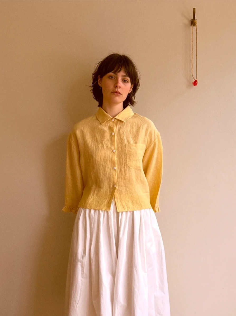 Studio Ren Lillian Frill Sleeve Shirt / Buttercup Linen
