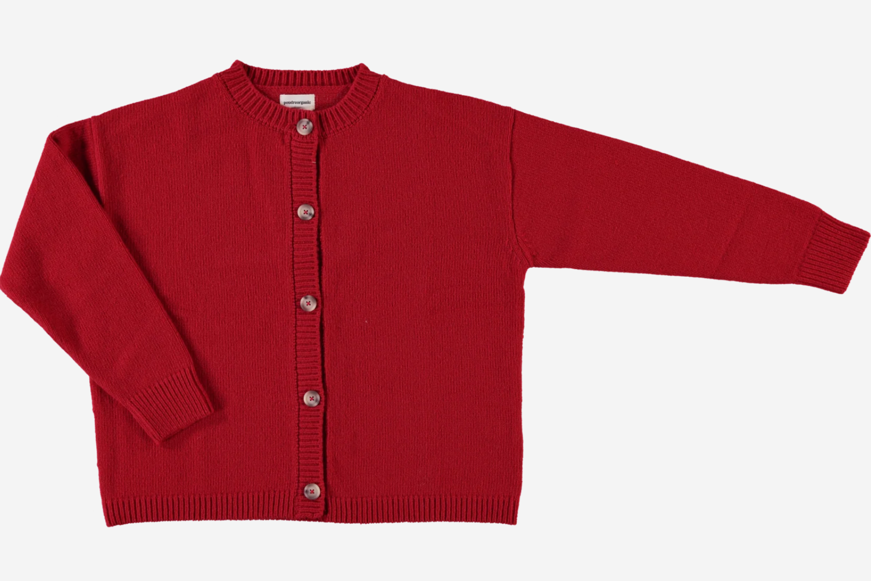 Poudre Organic Petal Woollen Cardigan / Red