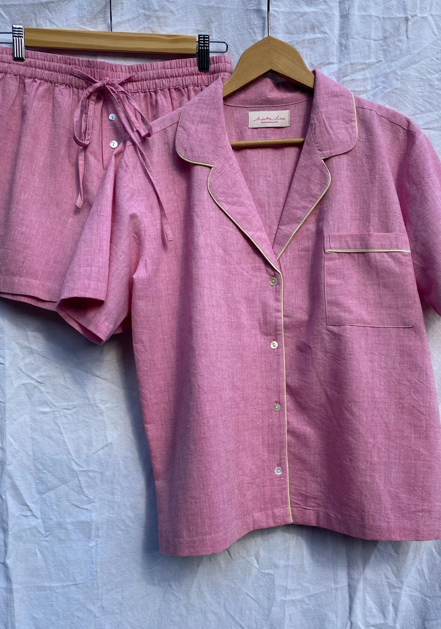 Martha Rose Buttercup Short Pyjama Set / Pink
