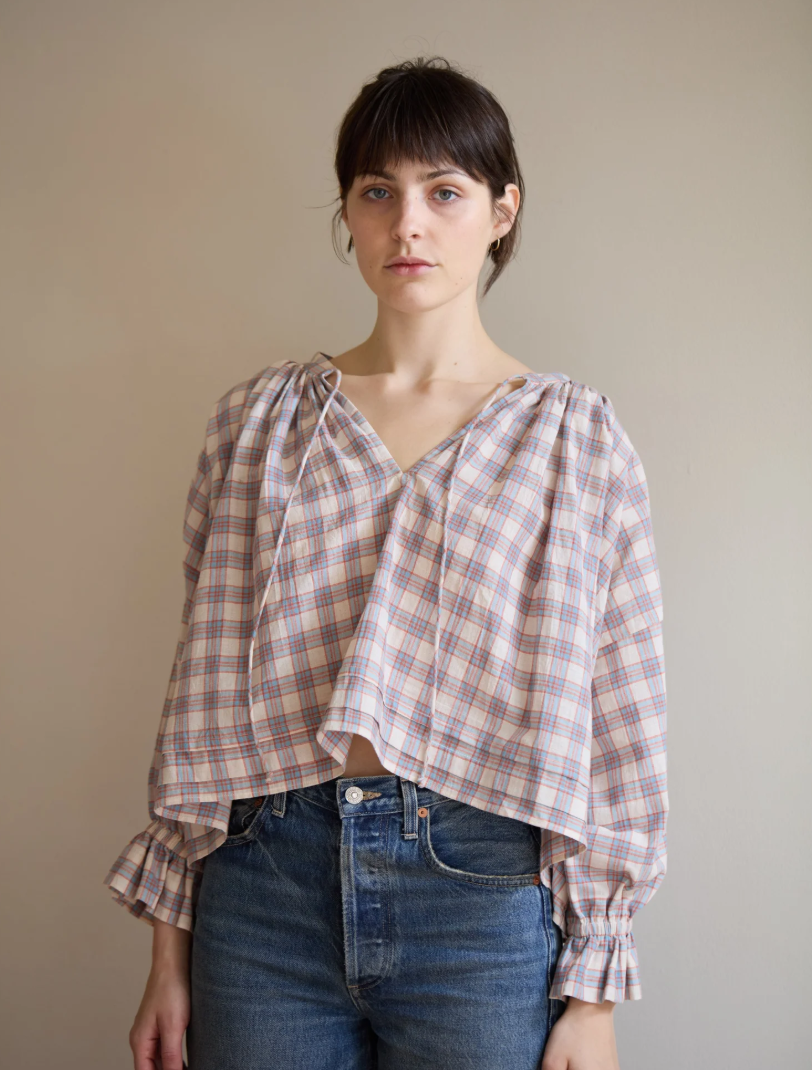 Studio Ren Margaux Top / Pink/Blue Plaid
