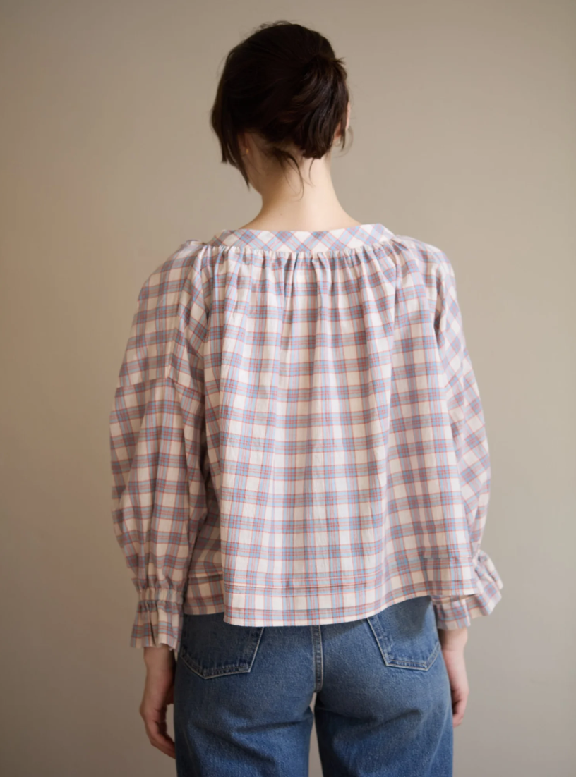 Studio Ren Margaux Top / Pink/Blue Plaid