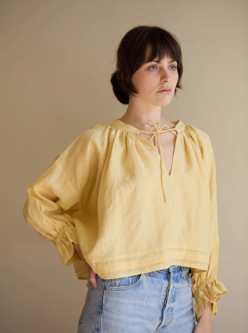 Studio Ren Margaux Top / Yellow Linen