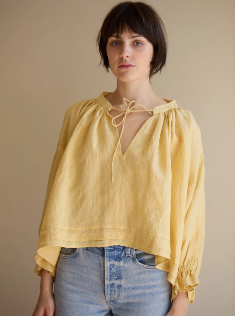 Studio Ren Margaux Top / Yellow Linen