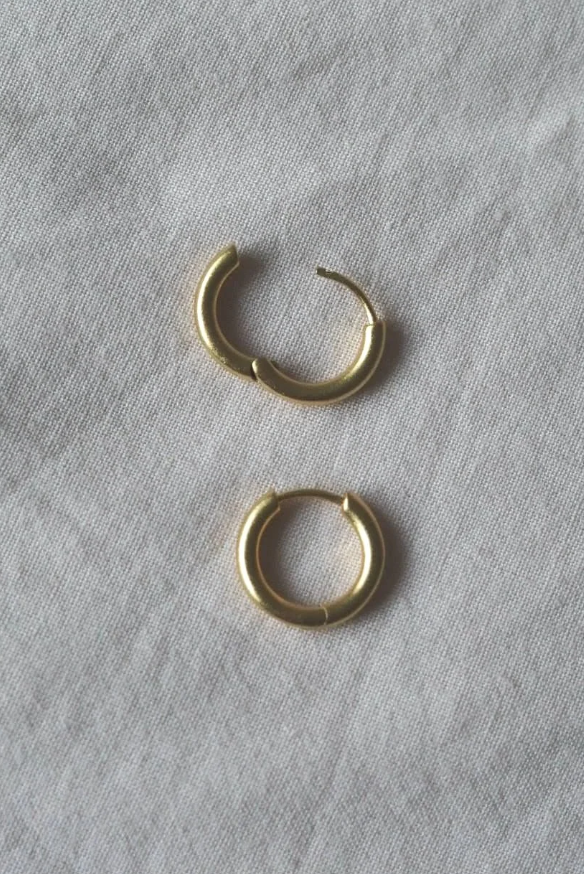 Roake Studio Pansy Flower Gold Charm Earrings