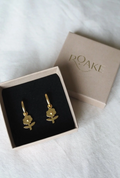 Roake Studio Pansy Flower Gold Charm Earrings