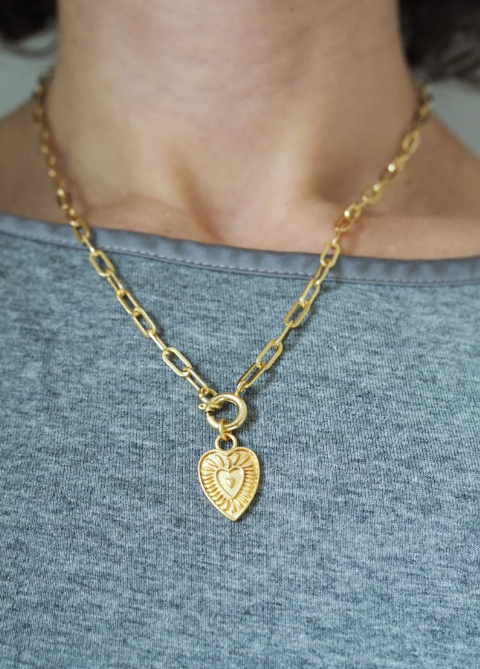 Roake Studio Love Heart Gold Charm Necklace