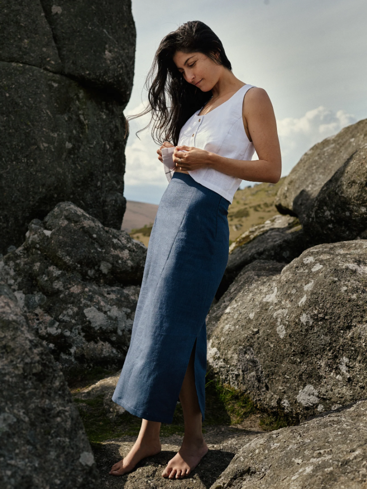 Kaely Russell Aster Skirt /Denim Blue