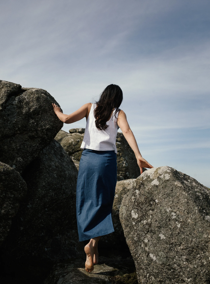 Kaely Russell Aster Skirt /Denim Blue