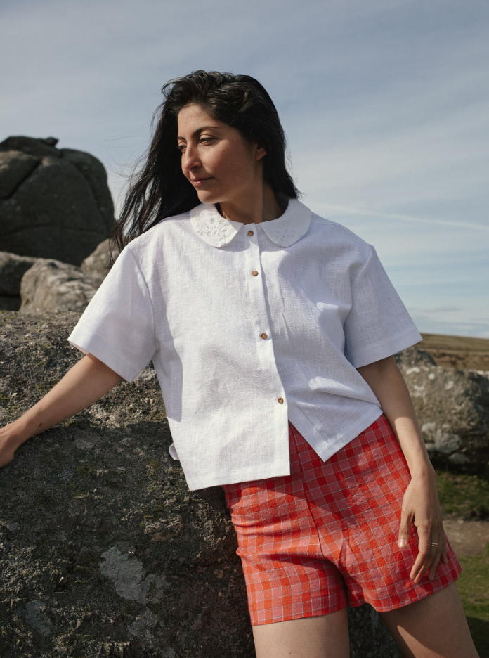 Kaely Russell Drawstring Shorts / Picnic Check