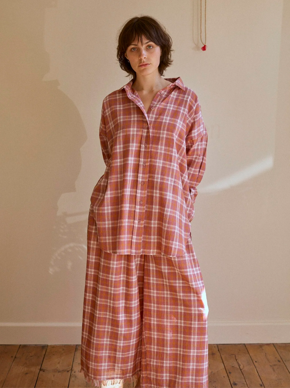 Ren London Nina Trousers / Blush Plaid