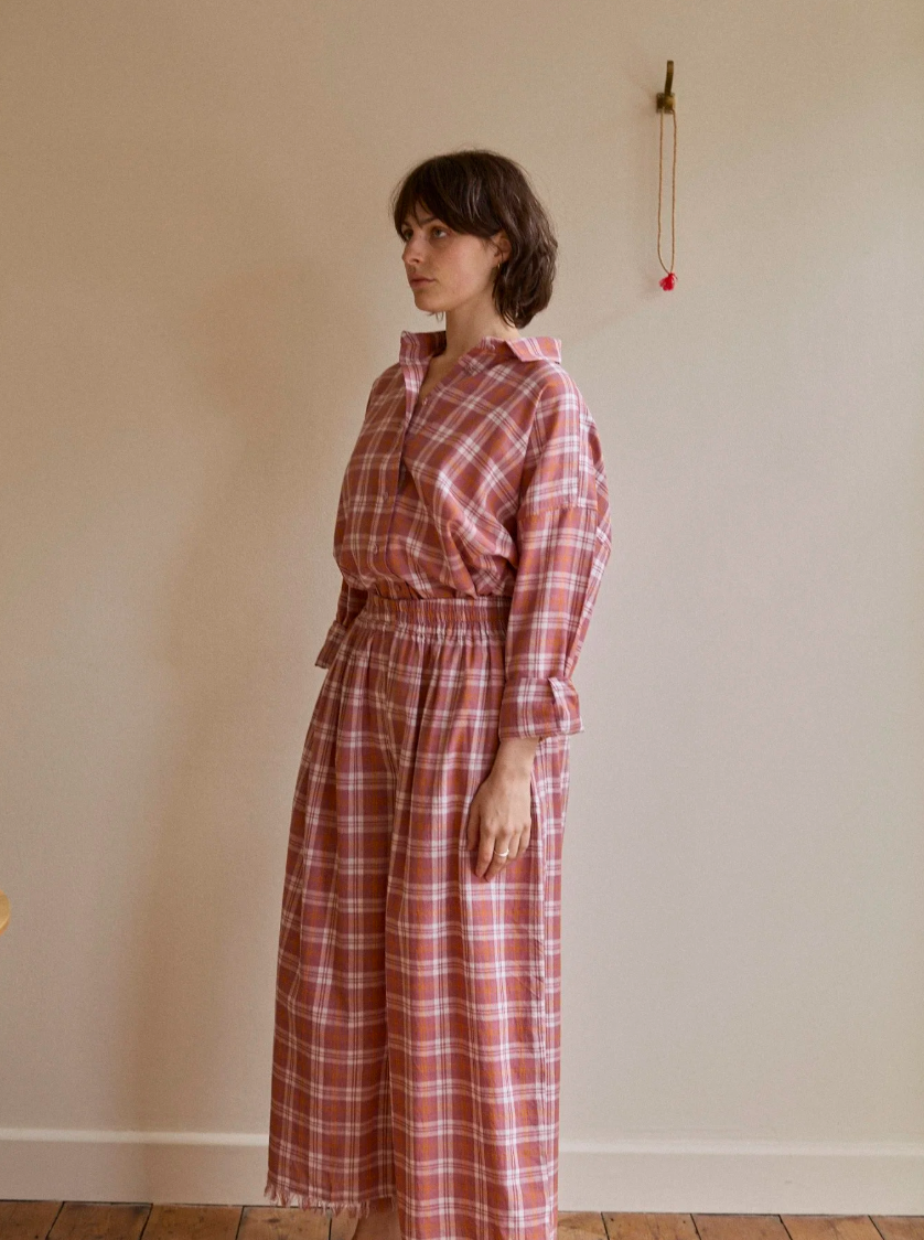 Ren London Nina Trousers / Blush Plaid