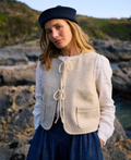 Herd Blakeney Gilet / Ecru Herringbone
