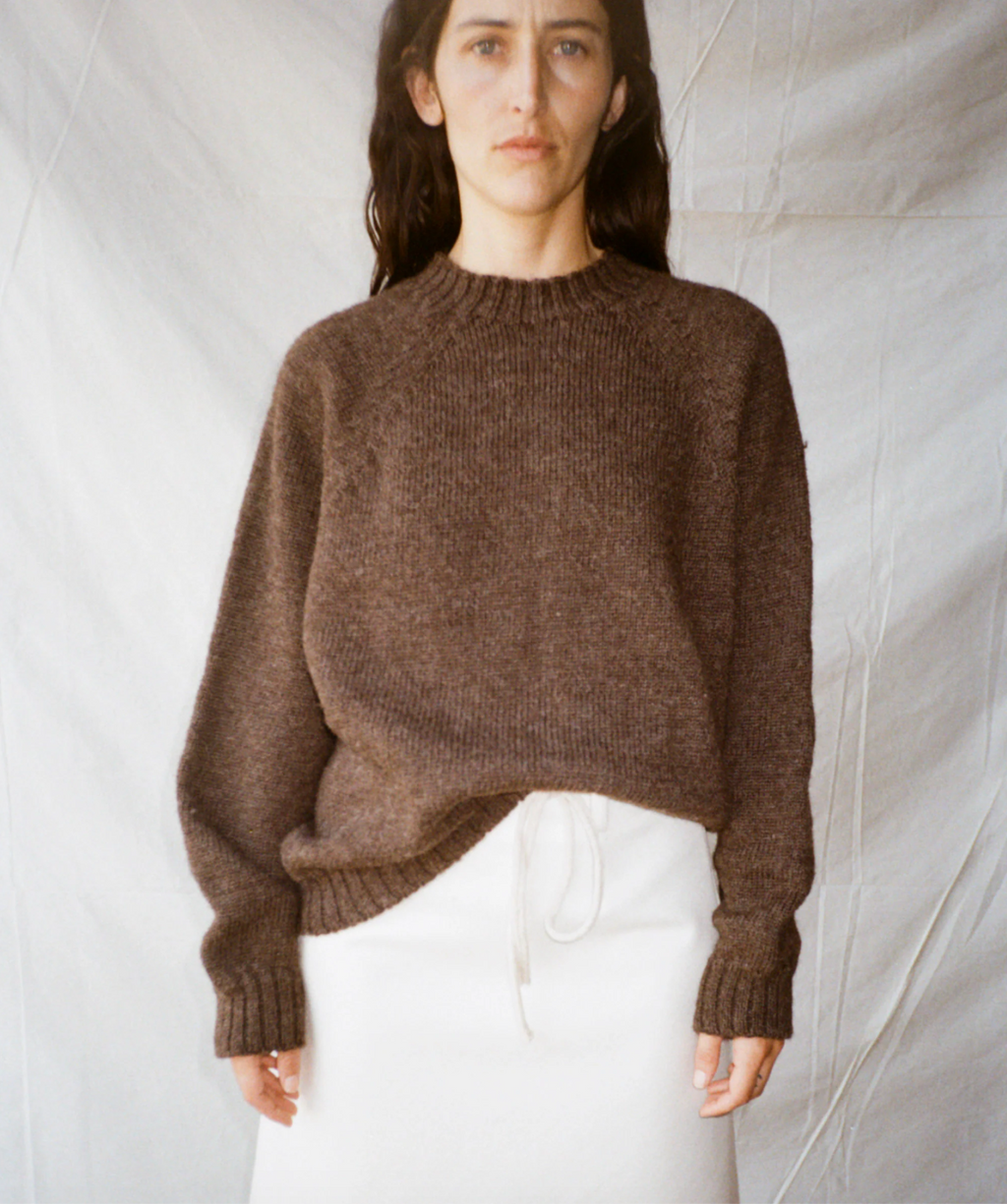 OMHU Romsø crew neck sweater/Brown O/S