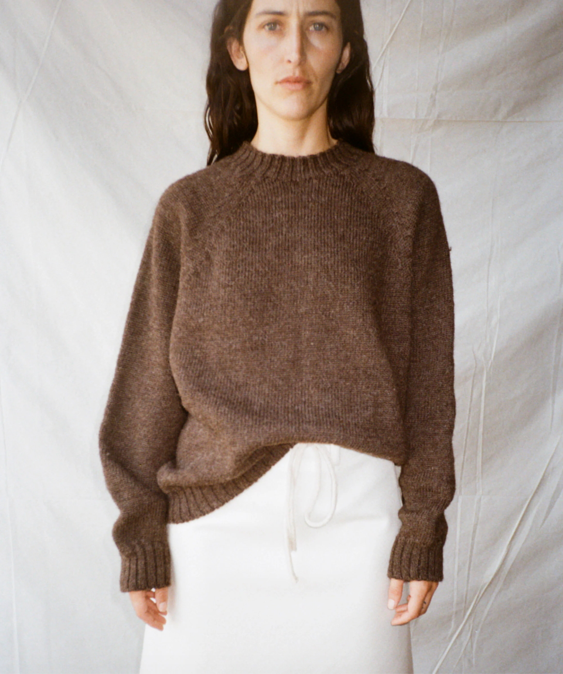 OMHU Romsø crew neck sweater/Brown O/S
