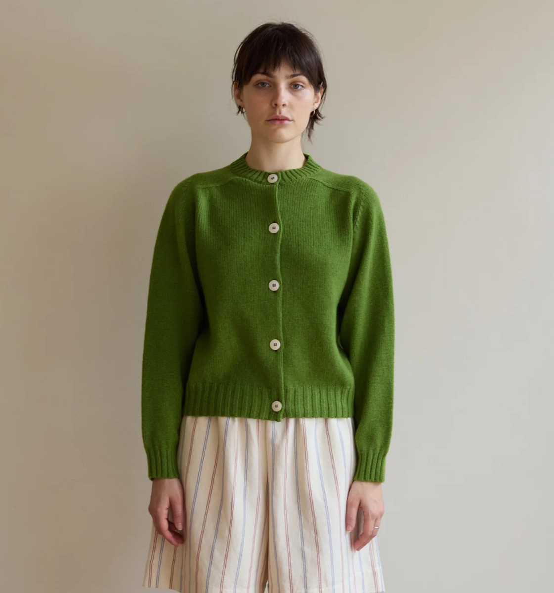 Studio Ren Essential Cardigan / Moss Green