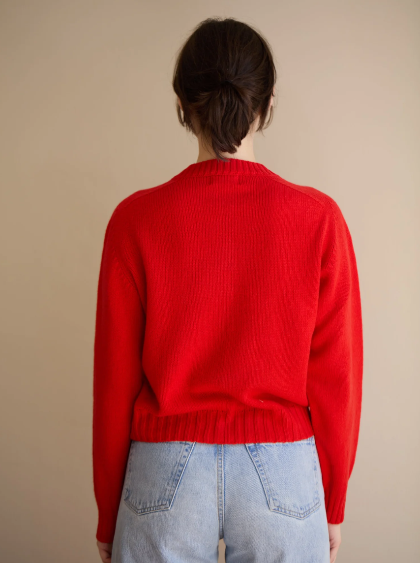 Studio Ren Essential Cardigan / Poppy Red