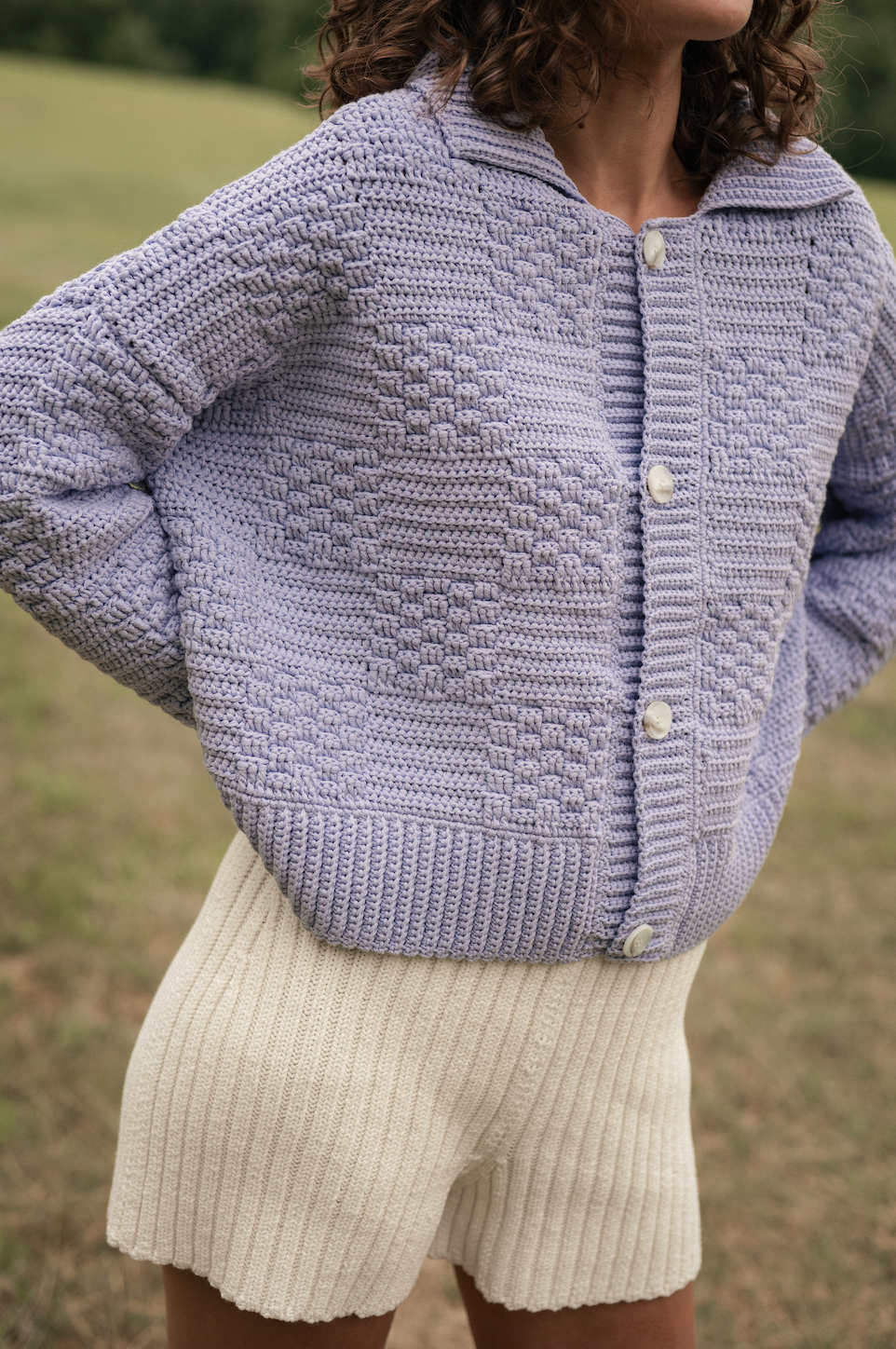 The Knotty Ones  Prietema Crocheted Jacket / Lilac