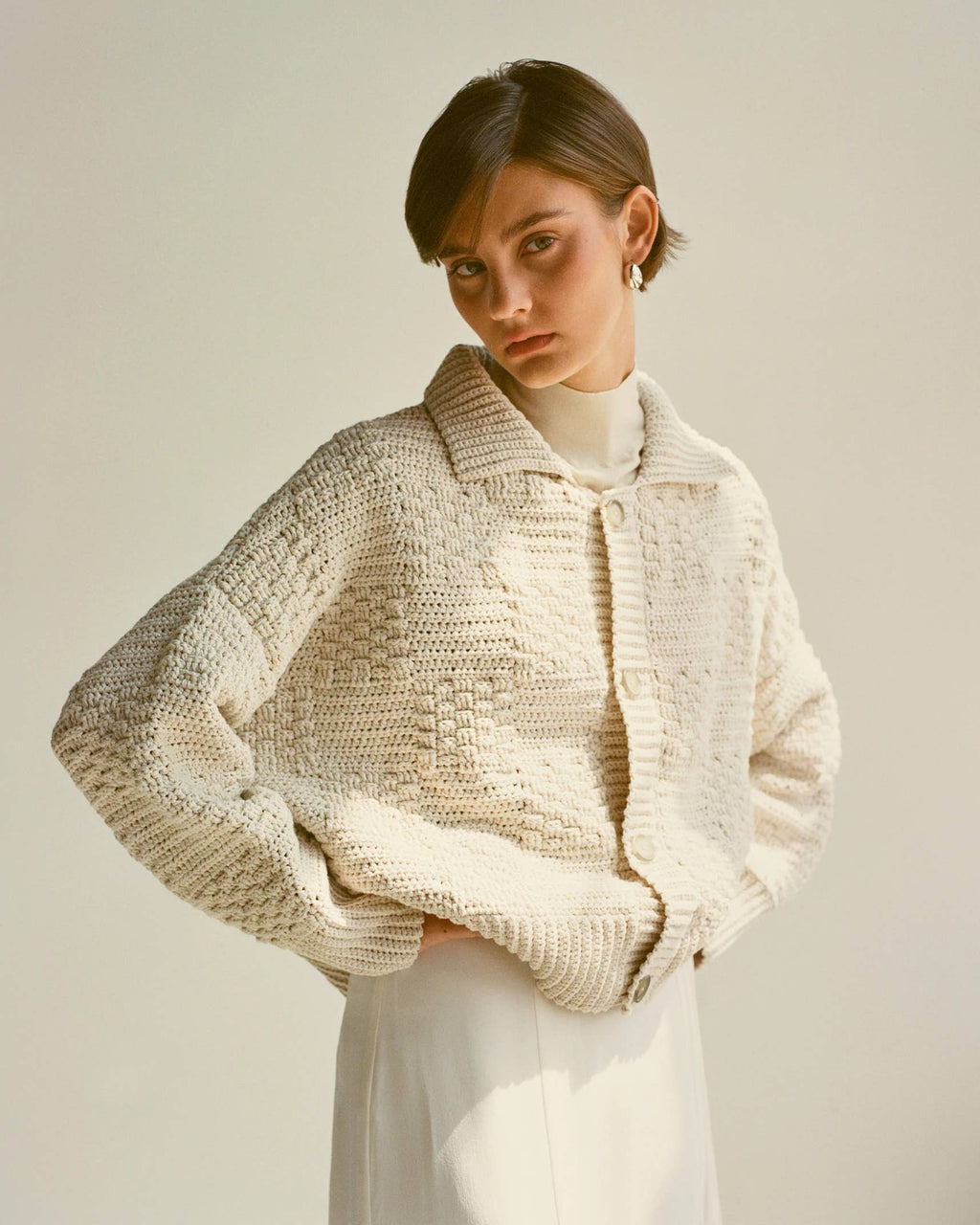 The Knotty Ones Prietema Crochet Jacket / Chalk