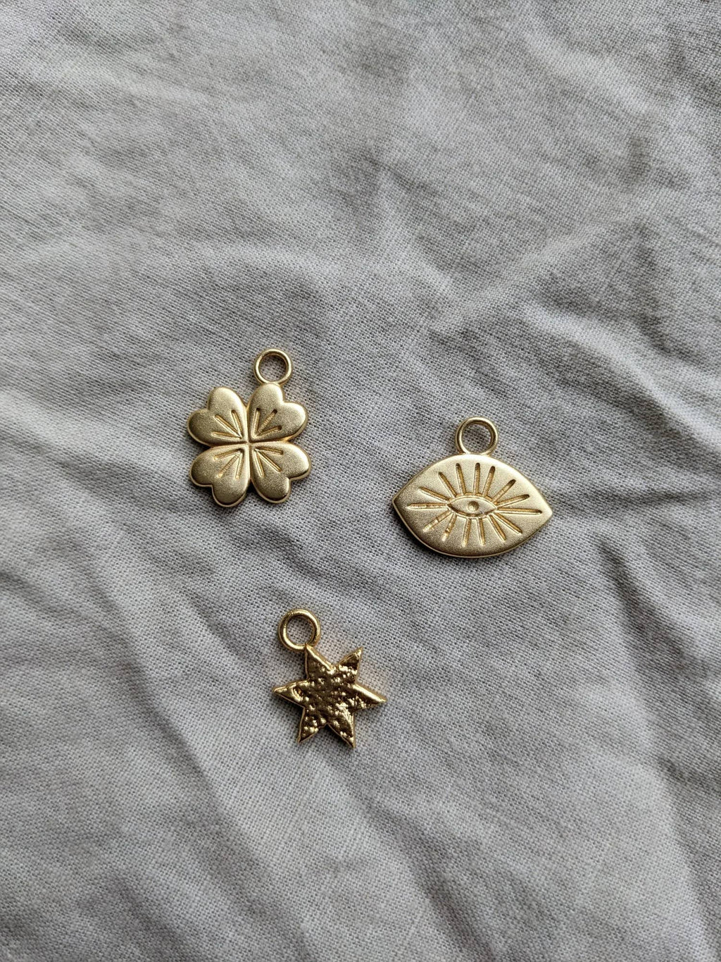 Four Leaf Clover Gold Charm Earrings