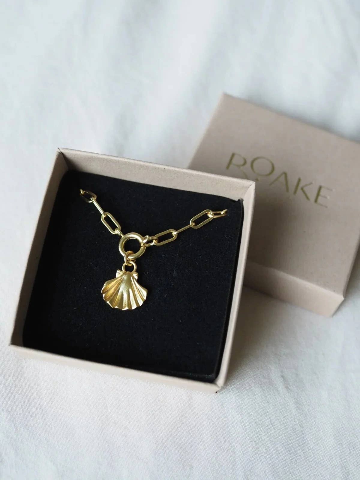 Roake Studio Clam Shell Gold Charm Necklace