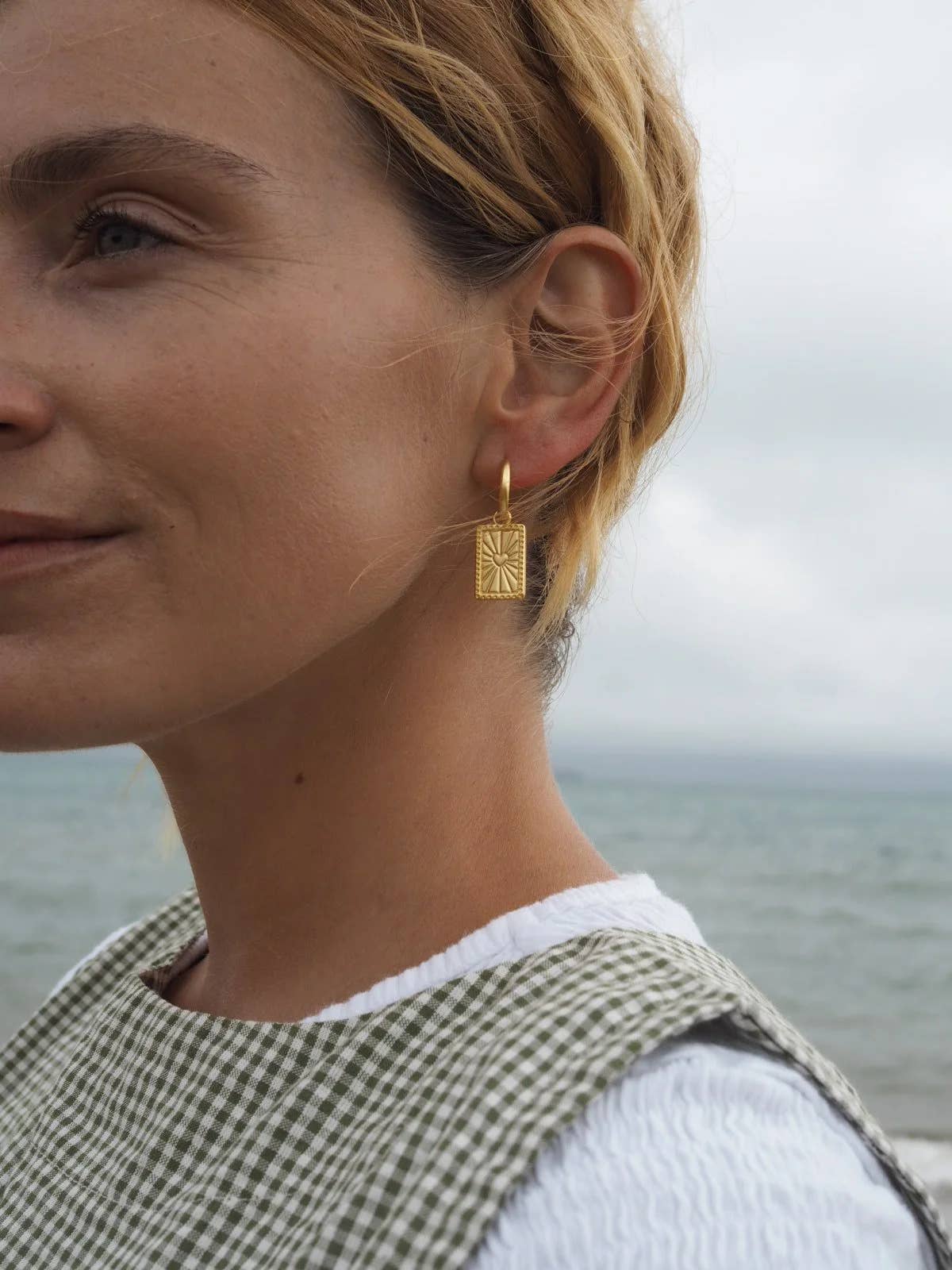 Roake Studio Heart Talisman Gold Charm Earrings