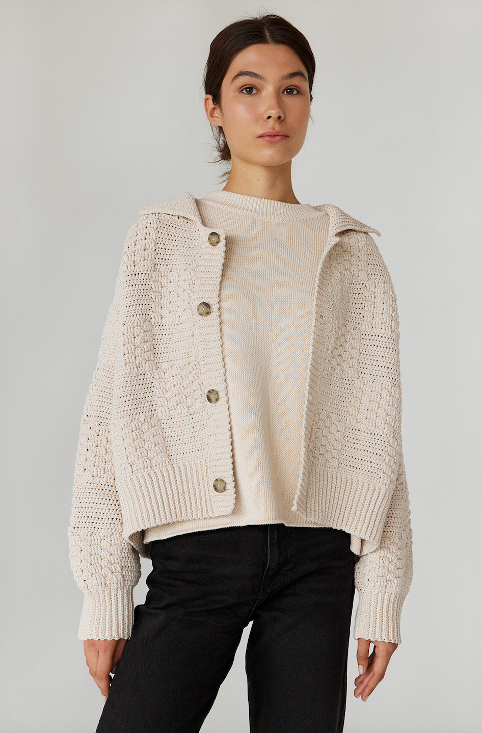 The Knotty Ones Prietema Crochet Jacket / Chalk