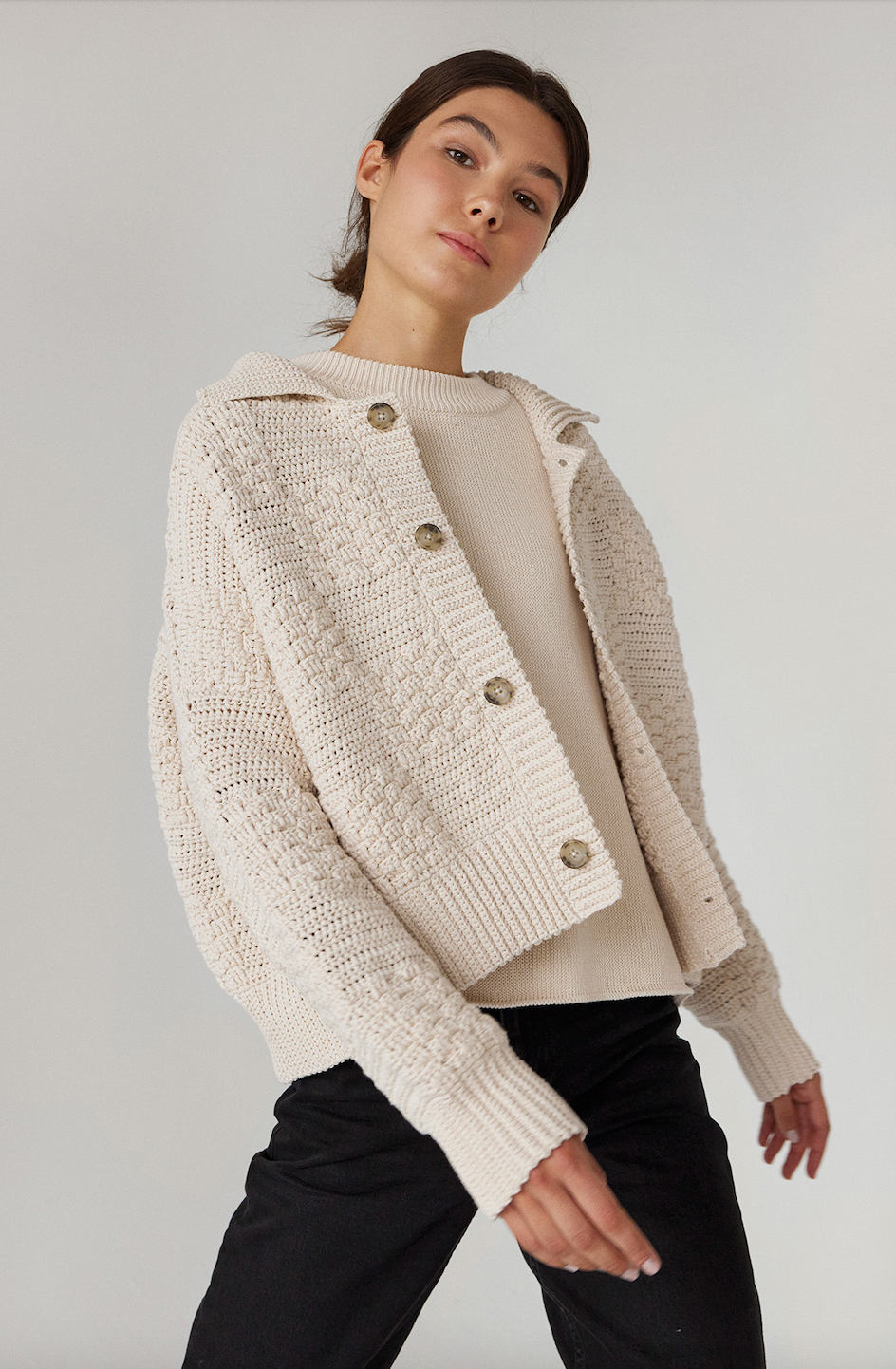 The Knotty Ones Prietema Crochet Jacket / Chalk