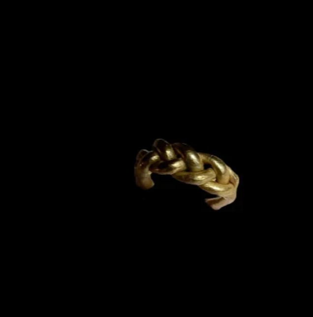 House of Aquila Sweetgrass Braid Brass Ring