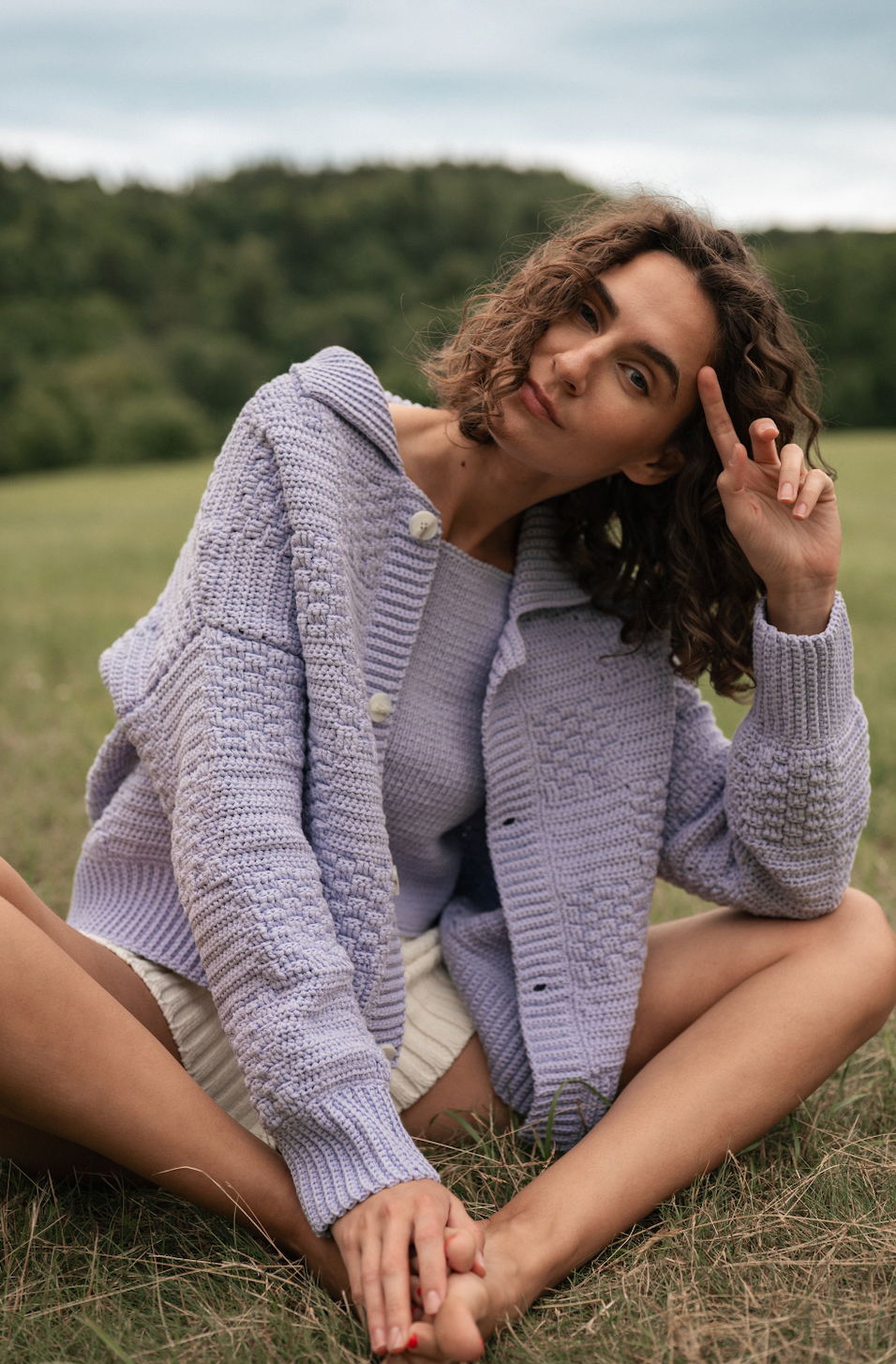 The Knotty Ones  Prietema Crocheted Jacket / Lilac