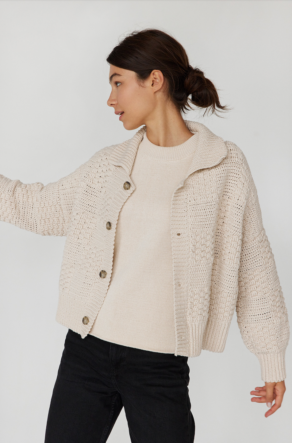 The Knotty Ones Prietema Crochet Jacket / Chalk