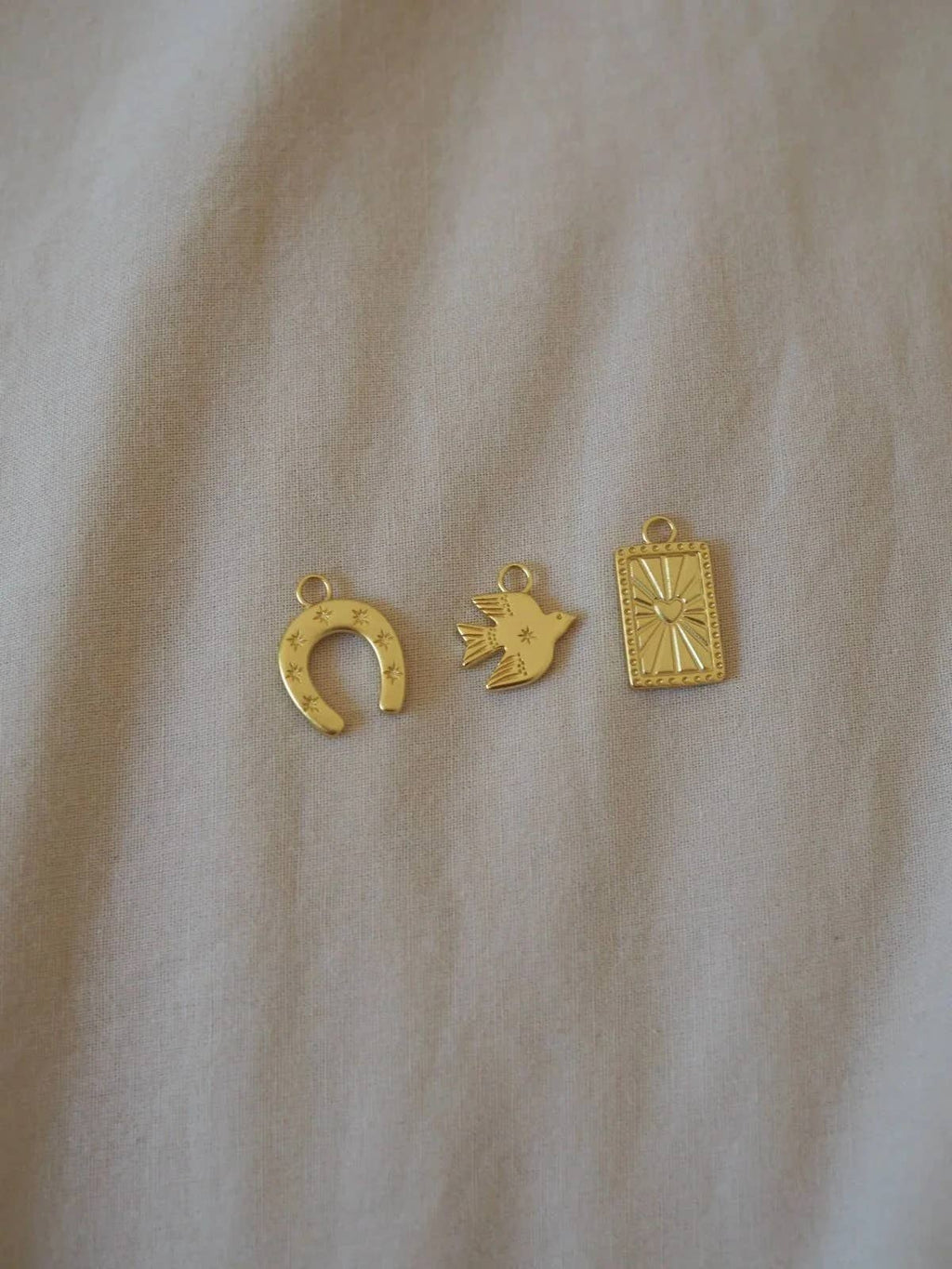 Roake Studio Heart Talisman Gold Charm Earrings